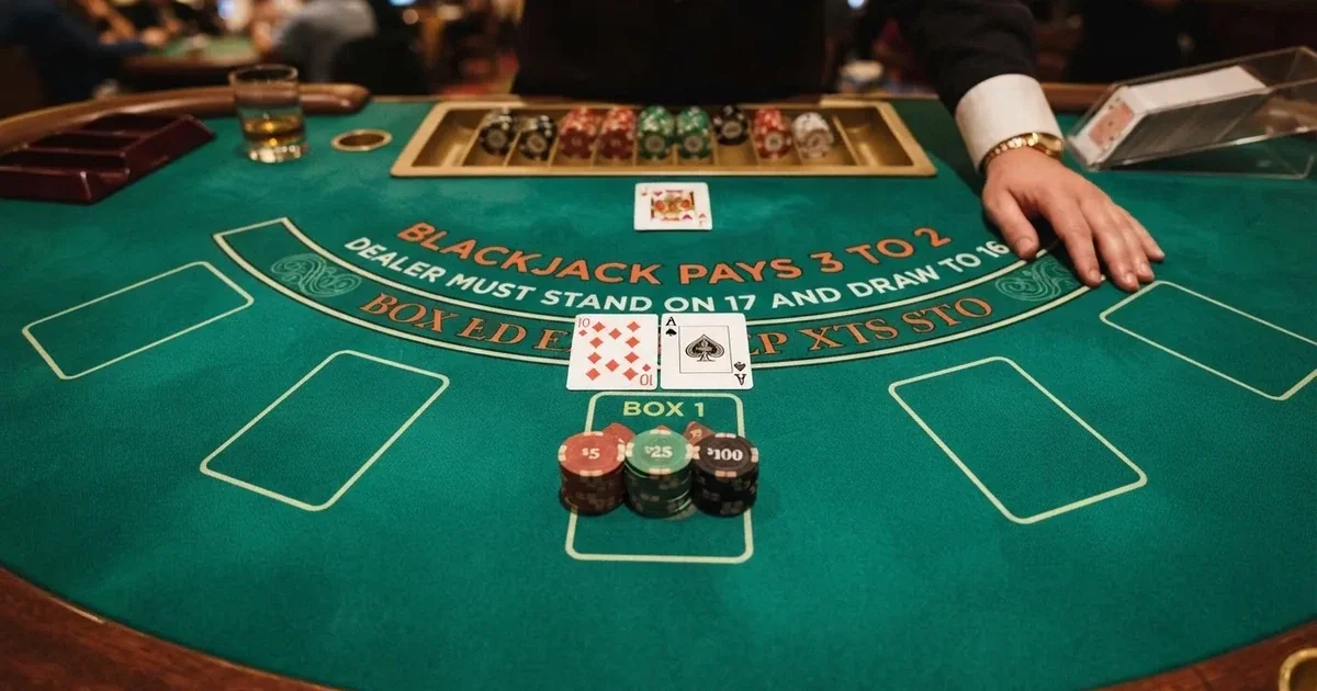 Osvijetljen stol za igru s kartama, snimljen odozgo — igrati blackjack u hrvatskoj